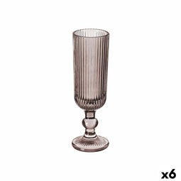 Champagneglas Strepen Grijs Glas 160 ml (6 Stuks)