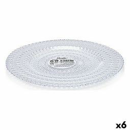 Platt tallrik Allure Ø 21 cm Transparant Glas (6 Stuks)