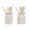 Tin DKD Home Decor Groen Multicolour Lila Metaal Hout MDF 12 x 12 x 25 cm (2 Stuks)