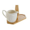 Melk- en Suikerpot DKD Home Decor Wit Natuurlijk Bamboe Porselein 19,5 x 9 x 17 cm