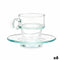 Kopje met schoteltje Transparant Glas 90 ml (6 Stuks)