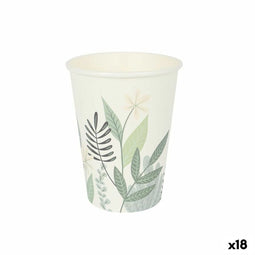 Glazenset Algon Wegwerp Karton Gebloemd 8 Onderdelen 330 ml (18 Stuks)