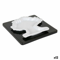 Snackdienblad Viejo Valle Set 2 Onderdelen Porselein Boomstructuur 16,8 x 16,8 x 1,1 cm (12 Stuks)