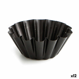 Vlaaimal Quid Sweet Grey Zwart Metaal Ø 14 cm (12 Stuks)