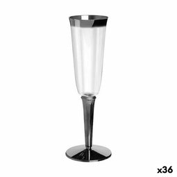 Set van herbruikbare bekers Algon Cava Zilverkleurig 3 Onderdelen 180 ml (36 Stuks)