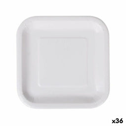 Bordenset Algon Wegwerp Wit Karton 23 cm (36 Stuks)