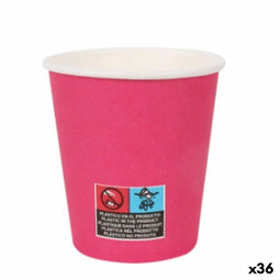 Glazenset Algon Karton Wegwerp 200 ml Fuchsia 36 Stuks (24 Onderdelen)