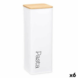 Metalen Blik Pasta Wit Metaal 8 x 26,5 x 8 cm (6 Stuks)