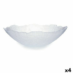 Kom Infinity Transparant Kristal 31 x 8,3 x 31 cm (4 Stuks)