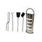 Gerei voor de haard DKD Home Decor Zilverkleurig Staal 23 x 15 x 66 cm (4 Onderdelen)