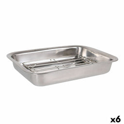 Ovenschaal Quttin Staal Zilverkleurig Rechthoekig 27,7 x 20,3 cm (6 Stuks)