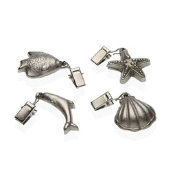 Tafelkleedclip Versa Metaal Zinklegering 7 x 6,8 cm Navy 4 Onderdelen