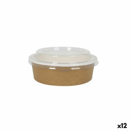 Set Lunchboxen Algon Kraftpapier 5 Onderdelen 700 ml Met deksel (12 Stuks)