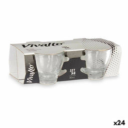 Set van koffiekopjes Transparant Glas 80 ml (24 Stuks)