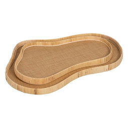 Dienblad Natuurlijk 57,5 x 38,5 x 4 cm (2 Stuks)