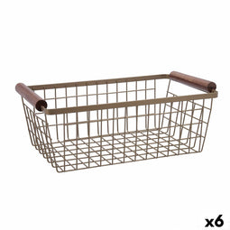 Veelzijdige mand Bidasoa Tiara Staal Koper 32 x 26 x 8 cm (6 Stuks)