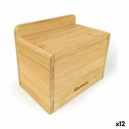 Zoutvaatje met deksel Quttin Bruin Bamboe 14 x 9 x 9,5 cm (12 Stuks)