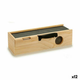 Doos met deksel Snijmachine Hout 9,5 x 8 x 30 cm (12 Stuks)