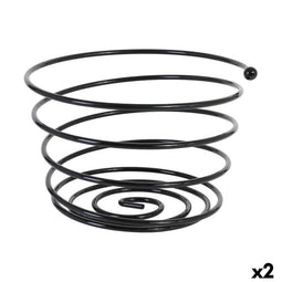 Fruitschaal Viejo Valle Zwart Spiraal Ø 26 x 17 cm (2 Stuks)