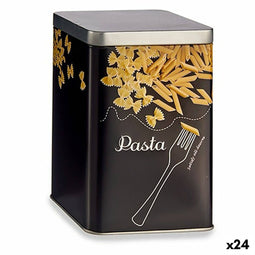 Tin Pasta Zwart Metaal 1 L (24 Stuks)