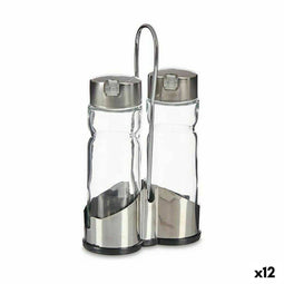 Olie en azijnset Transparant Metaal (12 Stuks)