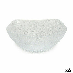 Kom Glamour Transparant Glas 24,5 x 8,5 x 24,5 cm Vierkant (6 Stuks)