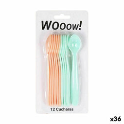 Set van opnieuw te gebruiken lepels Herbruikbaar Multicolour 20 cm 12 Onderdelen (36 Stuks)