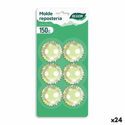 Bakplaat voor Muffins Algon Groen Schoonheidsvlekjes Wegwerp (24 Stuks)