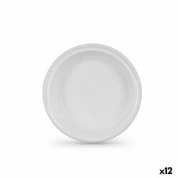 Set van herbruikbare borden Algon Wit Plastic 20,5 x 3 cm (36 Stuks)