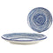 Platt tallrik Strepen Porselein Blauw Wit 6 Stuks (24 x 2,8 x 24 cm)