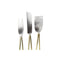 Snijplank DKD Home Decor Gouden Natuurlijk Roestvrij staal Acacia 35,5 x 35,5 x 1,5 cm (4 Onderde...