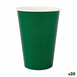 Glazenset Algon Wegwerp Karton Groen 20 Onderdelen 220 ml (20 Stuks)