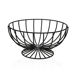Fruitschaal Versa Zwart Metaal Keramisch Staal 26 x 11 x 26 cm