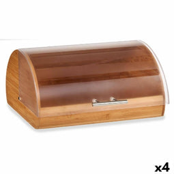 Broodmand Natuurlijk Bamboe Plastic 24,5 x 19 x 38 cm (4 Stuks)