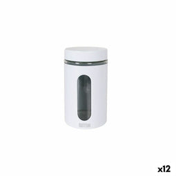 Blik Quttin Wit Glas Staal 1 L 10 x 10 x 17,5 cm (12 Stuks)
