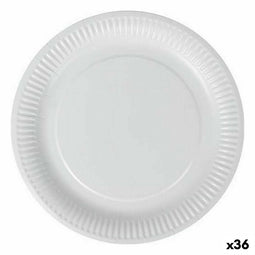 Bordenset Algon Wegwerp Karton Wit 25 Onderdelen 18 cm (36 Stuks)