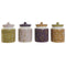 Tin DKD Home Decor Groen Roze Mosterd Lila Dolomite Shabby Chic 1 L 12 x 12 x 16 cm (4 Stuks)