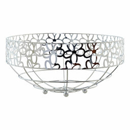Fruitschaal DKD Home Decor 28 x 28 x 13,5 cm Zilverkleurig Metaal