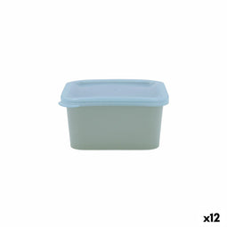 Vierkante Lunchtrommel met Deksel Quid Inspira 430 ml Blauw Plastic (12 Stuks)