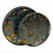 Snackdienblad Blauw Gouden PVC Kristal Vissen 42 x 42 x 4,2 cm (2 Stuks)