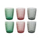 Glazenset DKD Home Decor Groen Grijs Roze Kristal Met reliëf 240 ml (6 Stuks)