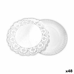 Food Tray Set Algon Rond Wit 2 Onderdelen 25 x 25 x 2 cm (48 Stuks)