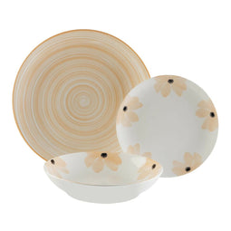 Serviesset Versa Flores Perzik Porselein 18 Onderdelen