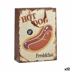 Papieren Zak Hotdog & Coffee 10 x 33 x 25,5 cm (12 Stuks)