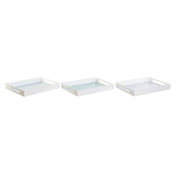 Dienblad DKD Home Decor Blauw Groen Lila Hout MDF Scandi 40 x 30 x 5 cm (3 Stuks)