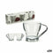 Set van koffiekopjes Ziverachtig Metaal Transparant Glas 24 Stuks