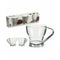 Set van koffiekopjes Ziverachtig Metaal Transparant Glas 24 Stuks
