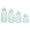 Set van 4 Potjes Home ESPRIT Blauw Kristal 1,4 L 11 x 11 x 25,5 cm