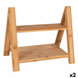 Dienblad Viejo Valle Dubbele hoogte Bamboe 33 x 19,5 x 18 cm (2 Stuks)