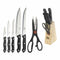 Keukenmessenset met standaard Excellent Houseware Schaar 7 Onderdelen Zwart Hout Roestvrij staal...